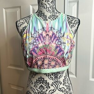 Calia Bodyfree High Neck Top Tropical Havana WSA17209PRT XL